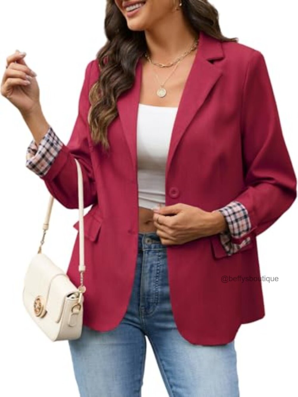 Women's Business Casual Blazer Long Sleeve Open Front Suit Jacket Pockets